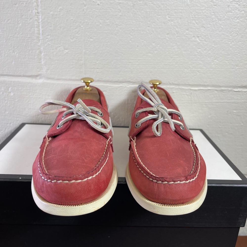 Sperry Top-Sider 10281535 Red Leather Boat Shoes 2 Eye Men's Size 9.5 M - Picture 3 of 10